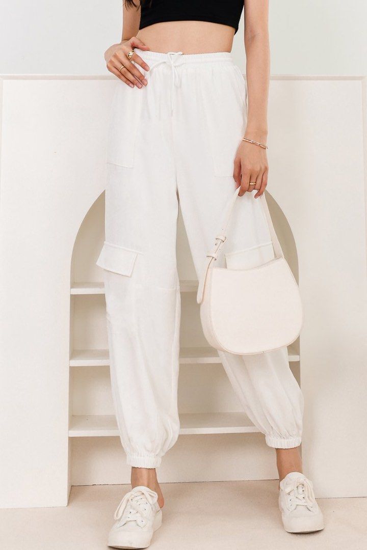 Cadine Cargo Joggers In White Women s Fashion Bottoms Other