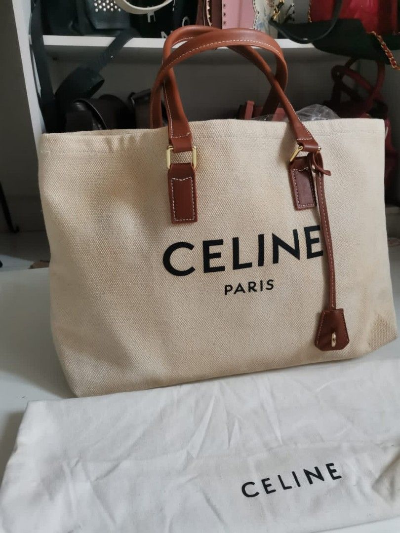 Celine Casual Style A4 Canvas & Leather Tote