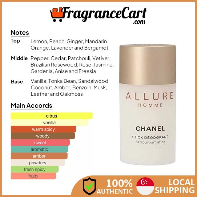 Chanel Allure Homme Deodorant Stick for Men 75ml Brand New 100