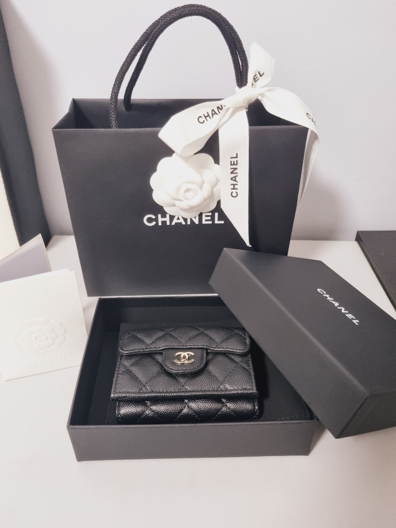 Chanel Classic Caviar Black Flap Wallet (AUTHENTIC), Luxury, Bags & Wallets  on Carousell