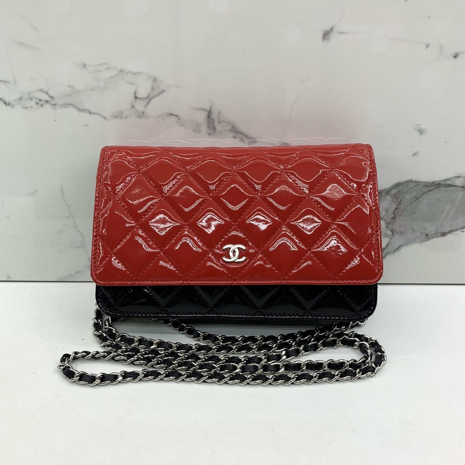 Red and black chanel bag best sale