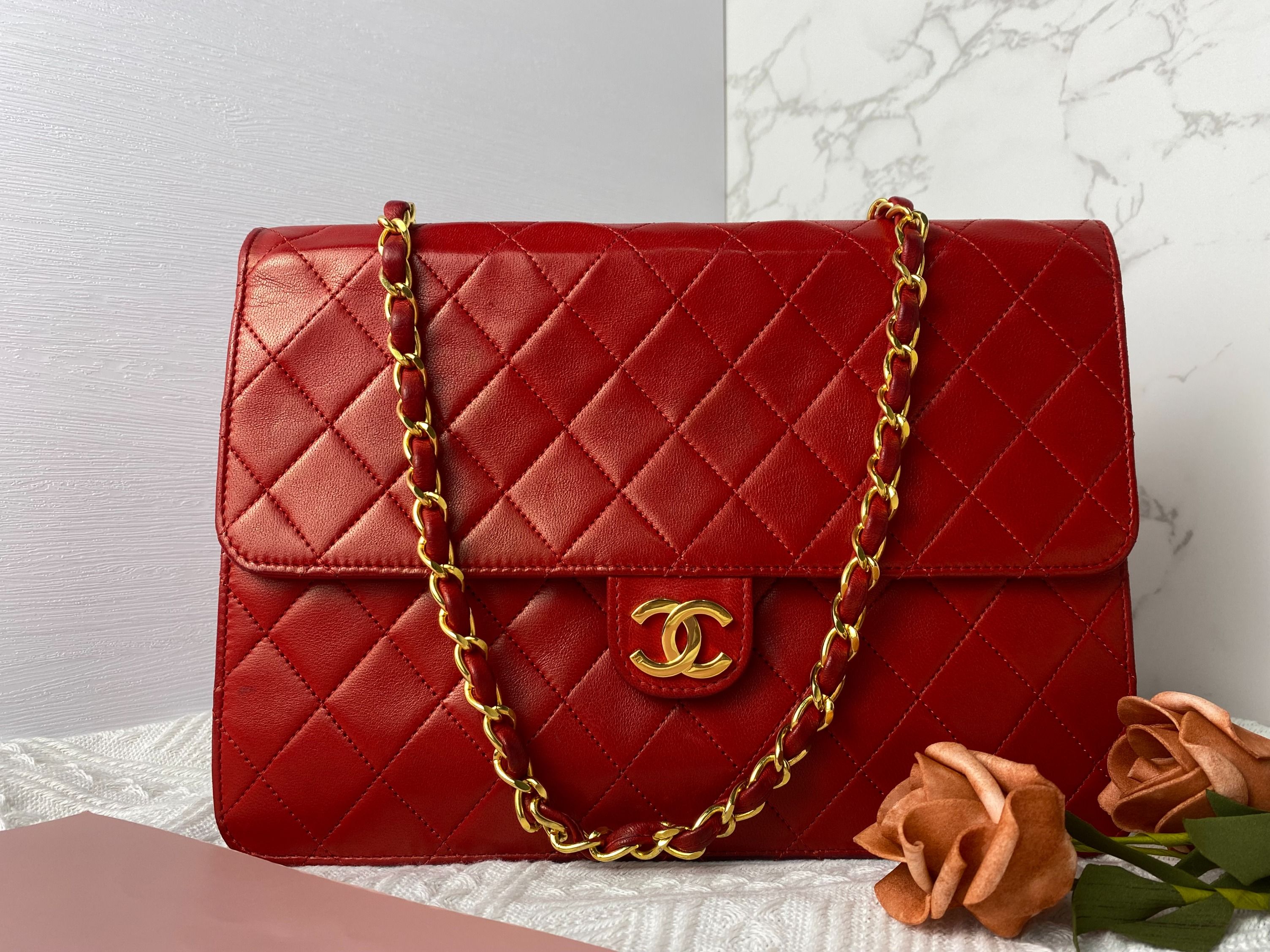 Red chanel bag small outlet
