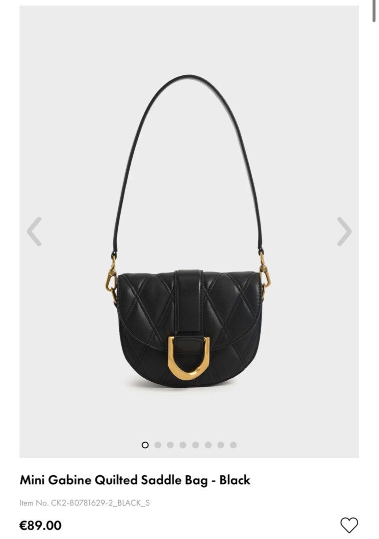 Charles Keith Mini Gabine Quilted Saddle Bag Women s Fashion Bags Wallets Cross body Bags on Carousell