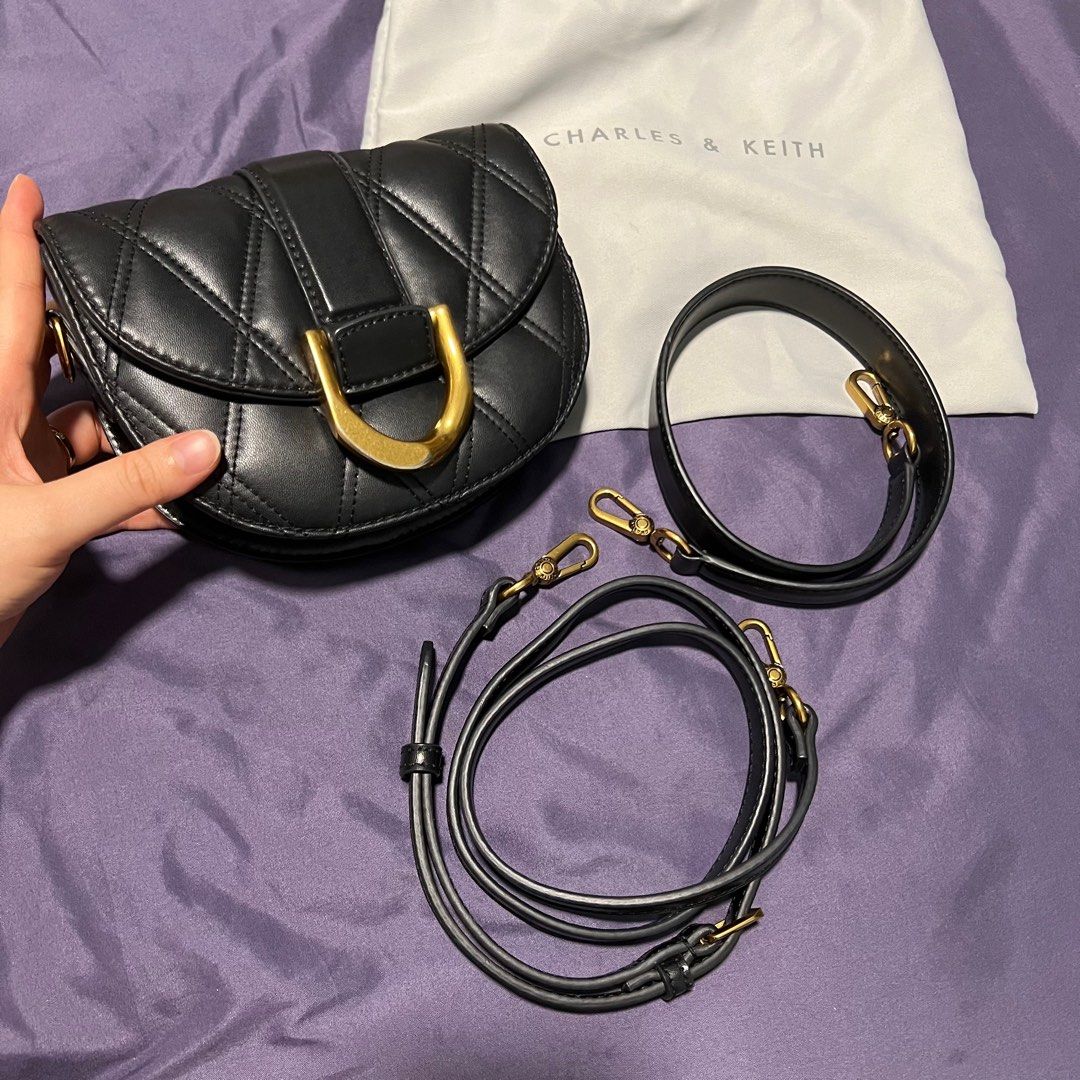 Charles & Keith Gabine Saddle Bag (M), Women's Fashion, Bags & Wallets,  Shoulder Bags on Carousell