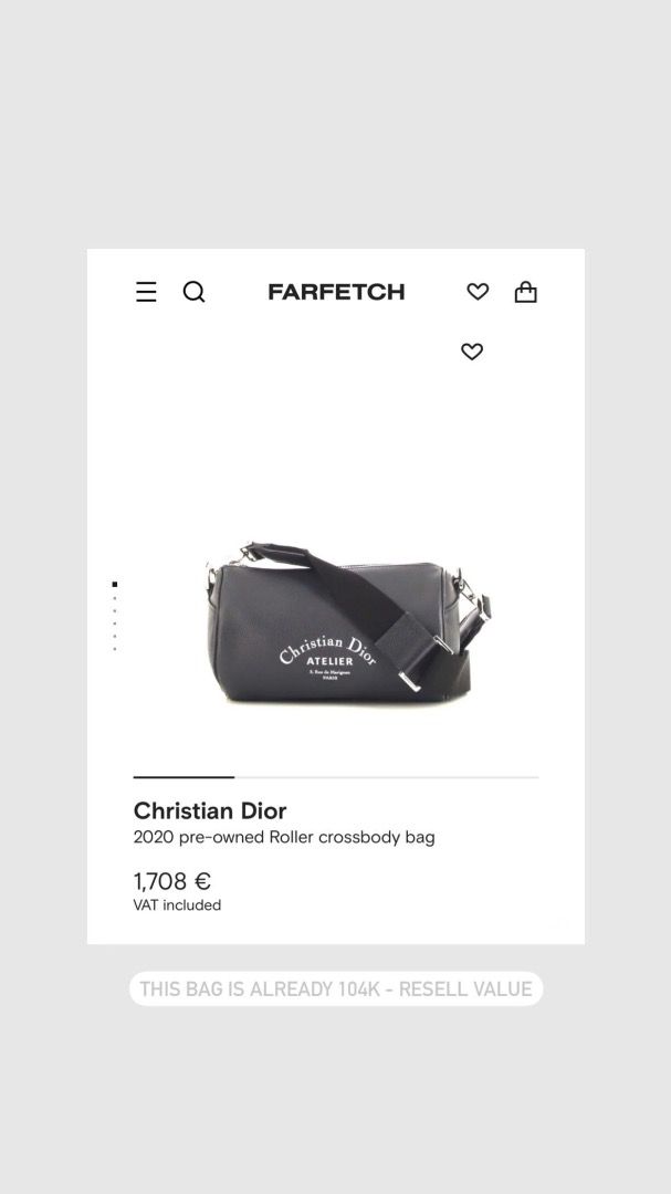 Christian Dior Atelier Roller Bag (AUTHENTIC) (Category: Luxury Bags & Wallets) located in Manila. Submitted by designerarchives.ph (Listing ID 1263840274, Image 3). Description: 100% Authentic as seen on David Guison From japan! Rank A No inclusions | Replacement strap HARD TO SOURCE | This design is already discontinued. Slightly negotiable.