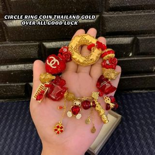 Circle ring coin thailand gold bracelet