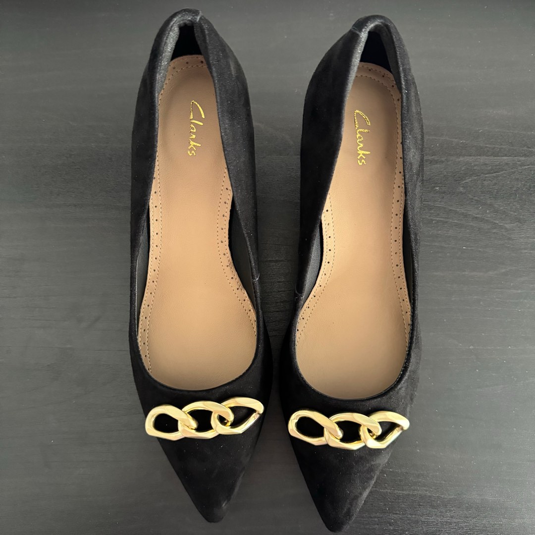 Clarks Suede Kitten Heels Women s Fashion Footwear Heels on