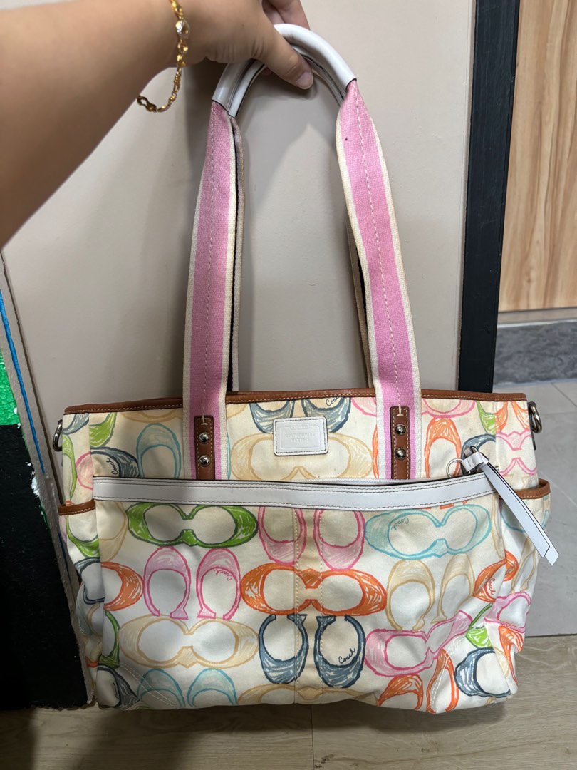 Purple coach diaper bag sale