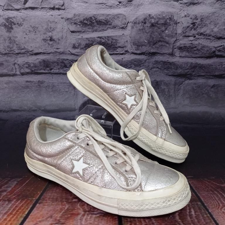 Converse one star ox trainer hotsell in silver