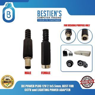 DC POWER PLUG 12V 2.1x5.5mm, BEST FOR CCTV and LIGHTING POWER ADAPTER