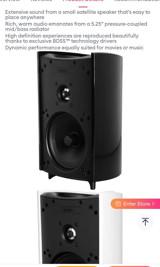 Definitive Technology Pro monitor 1000 (white in pair), Audio