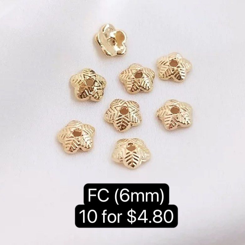DIY Bracelet Amulet Flower Spacer Beads Cap Spacer 24K 18K 14K