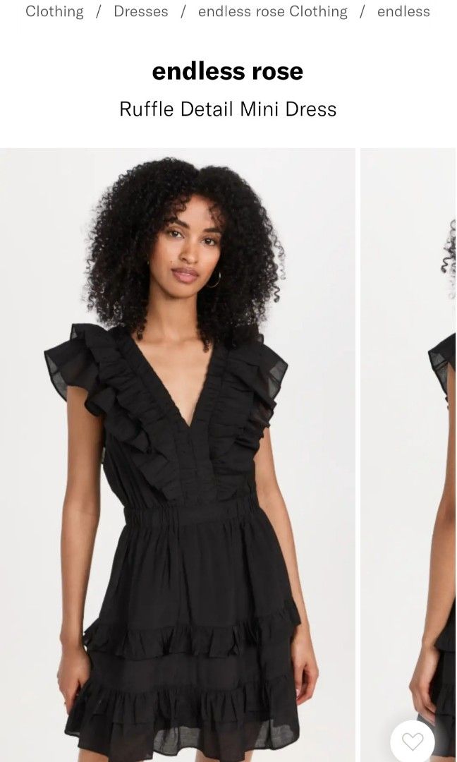 Endless rose black ruffle dress, Women's Fashion, Dresses & Sets