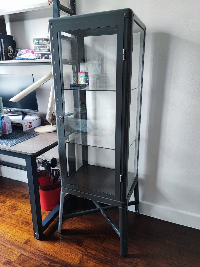 FABRIKÖR Fabrikor Ikea Glass door display cabinet, Furniture