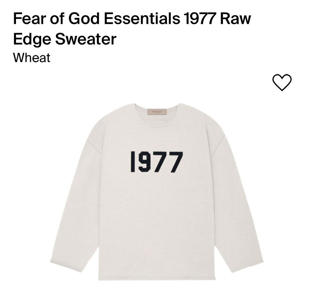 Fear Of God Essentials 1977 Raw Edge Sweater