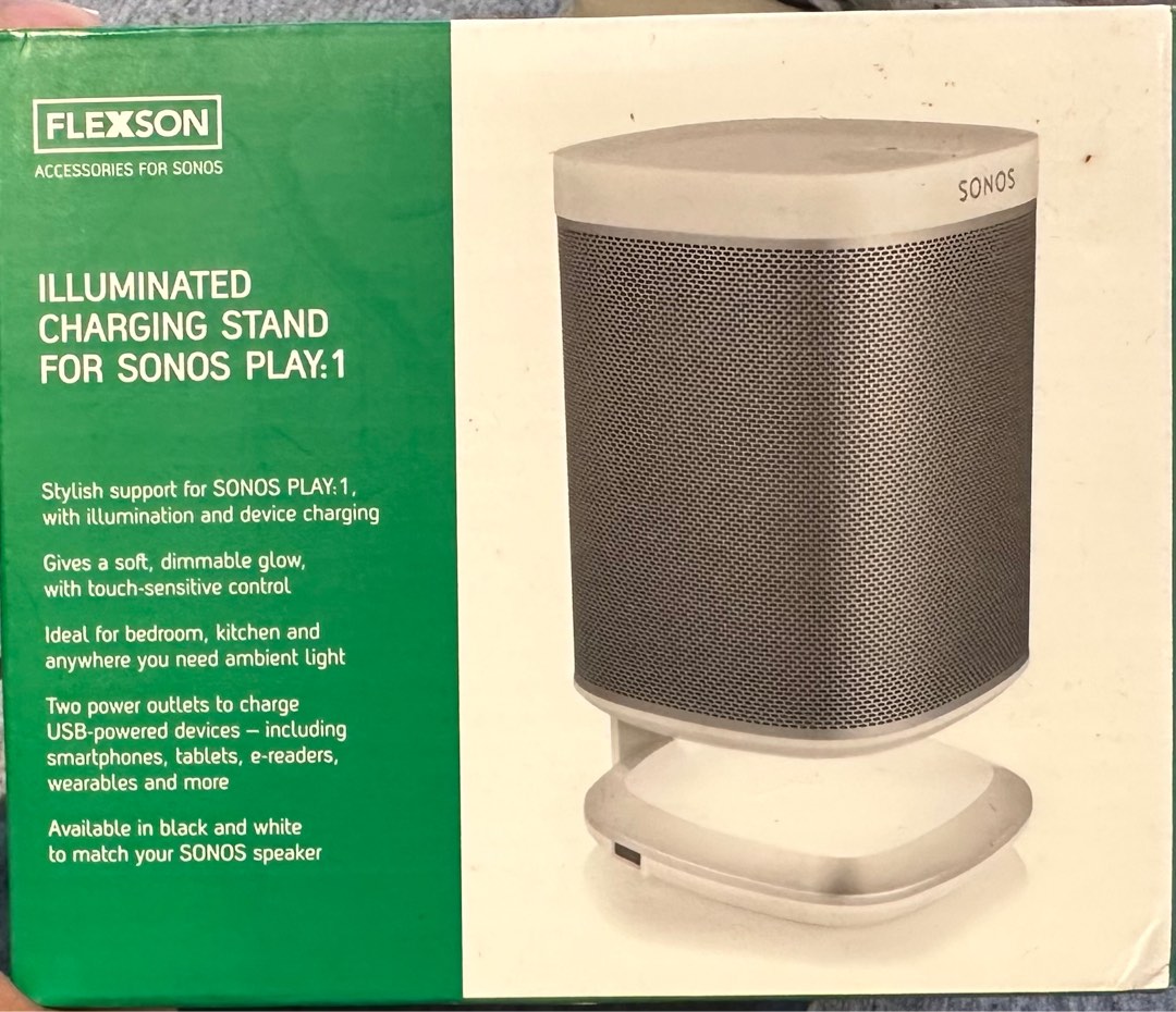 Flexson Illuminated Charging Stand for Sonos Play 1 one pair