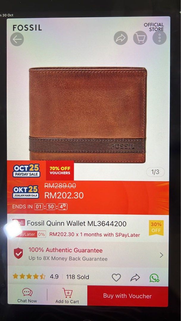 Fossil Quinn Wallet, Men's Fashion, Watches & Accessories, Wallets