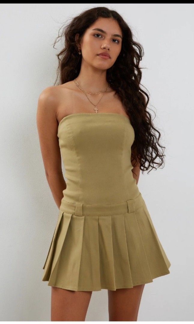 motel rocks payoda bandeau mini dress in tan, Women's Fashion, Dresses &  Sets, Dresses on Carousell