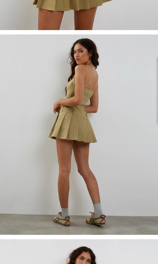 green lacoste tennis dress Printed stretch crepe mini dress – G&B main image 1