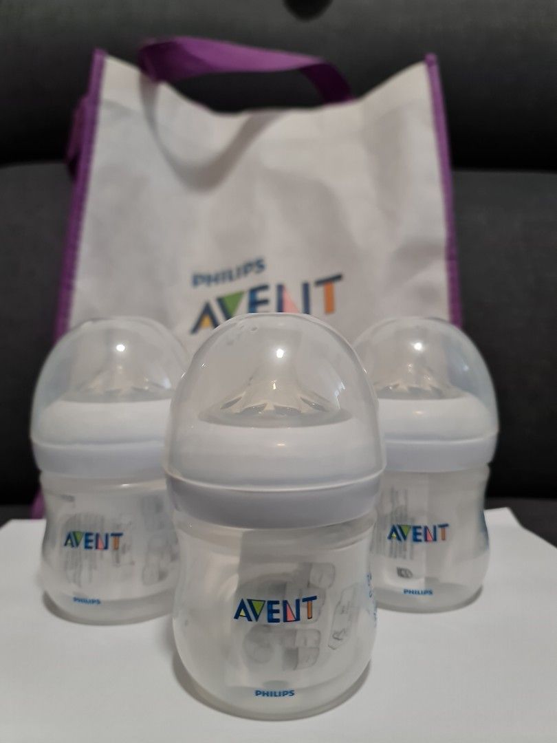 FREE AVENT Milk Bottles (125ml), Babies & Kids, Nursing & Feeding