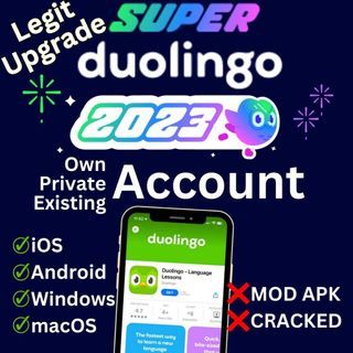 [Genuine] SUPER Duolingo Private Account Upgrade | All Devices