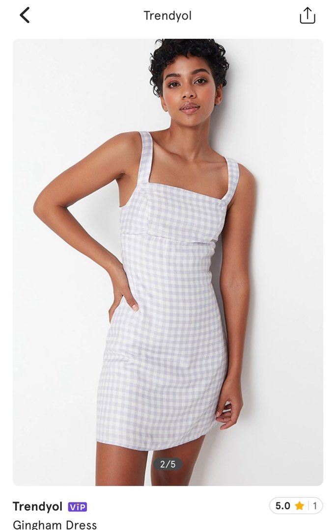 Purple gingham dress sale