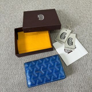 Goyard Saint-Pierre Card Wallet Blue Preloved Authentic