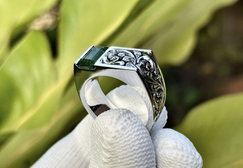 Mens green new arrivals tourmaline ring