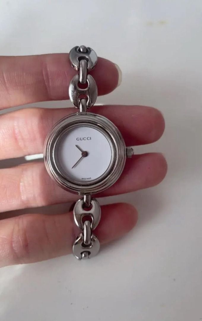 GUCCI change bezel watch silver Operation confirmed, Luxury