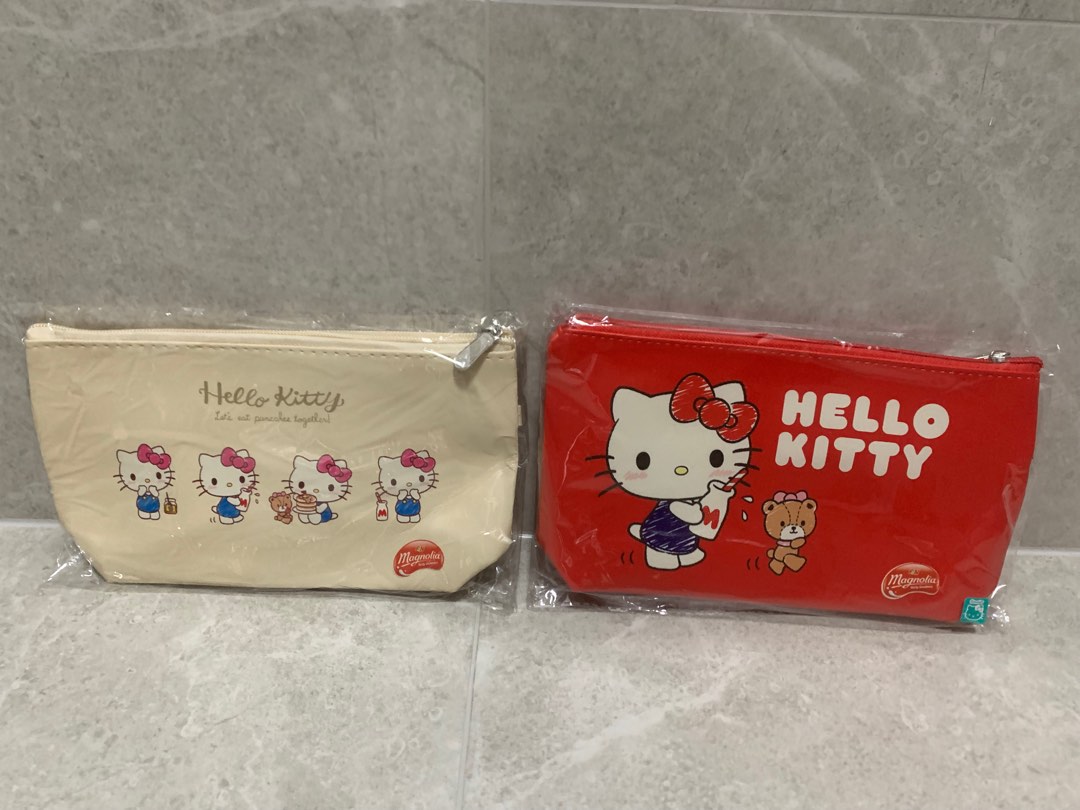 Hello Kitty zip Pouch with handle, Women's Fashion, Bags & Wallets