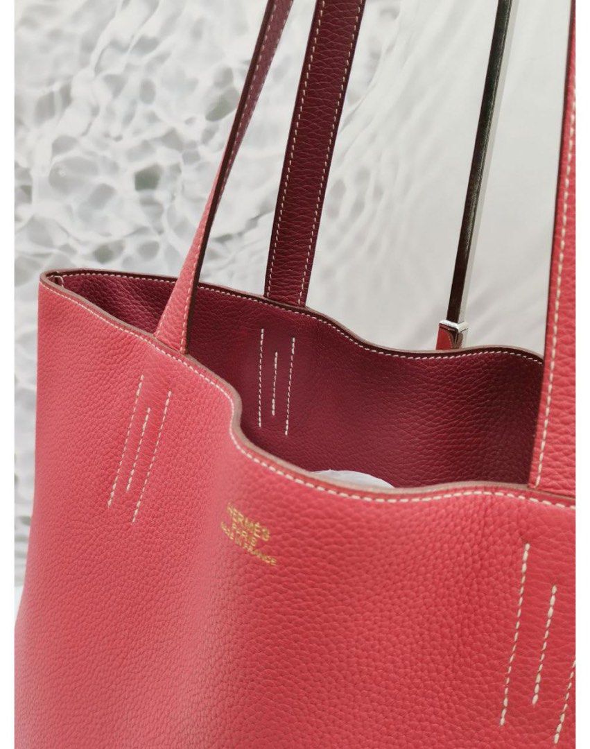 Hermès Double Sens Rose Sakura and Curry Sikkim Handbag