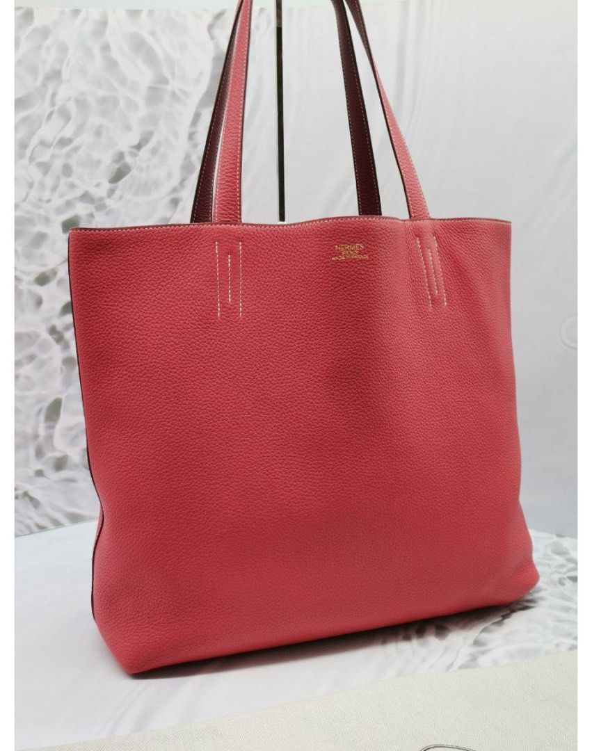 Hermès Double Sens Rose Sakura and Curry Sikkim Handbag