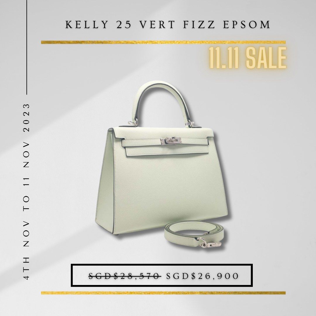 Hermès Kelly 25 Epsom Vert Fizz