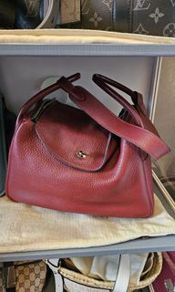 Hermes Rare Mini Lindy In Cassis And Royal Bleu, With Gold Hardware – Found  Fashion