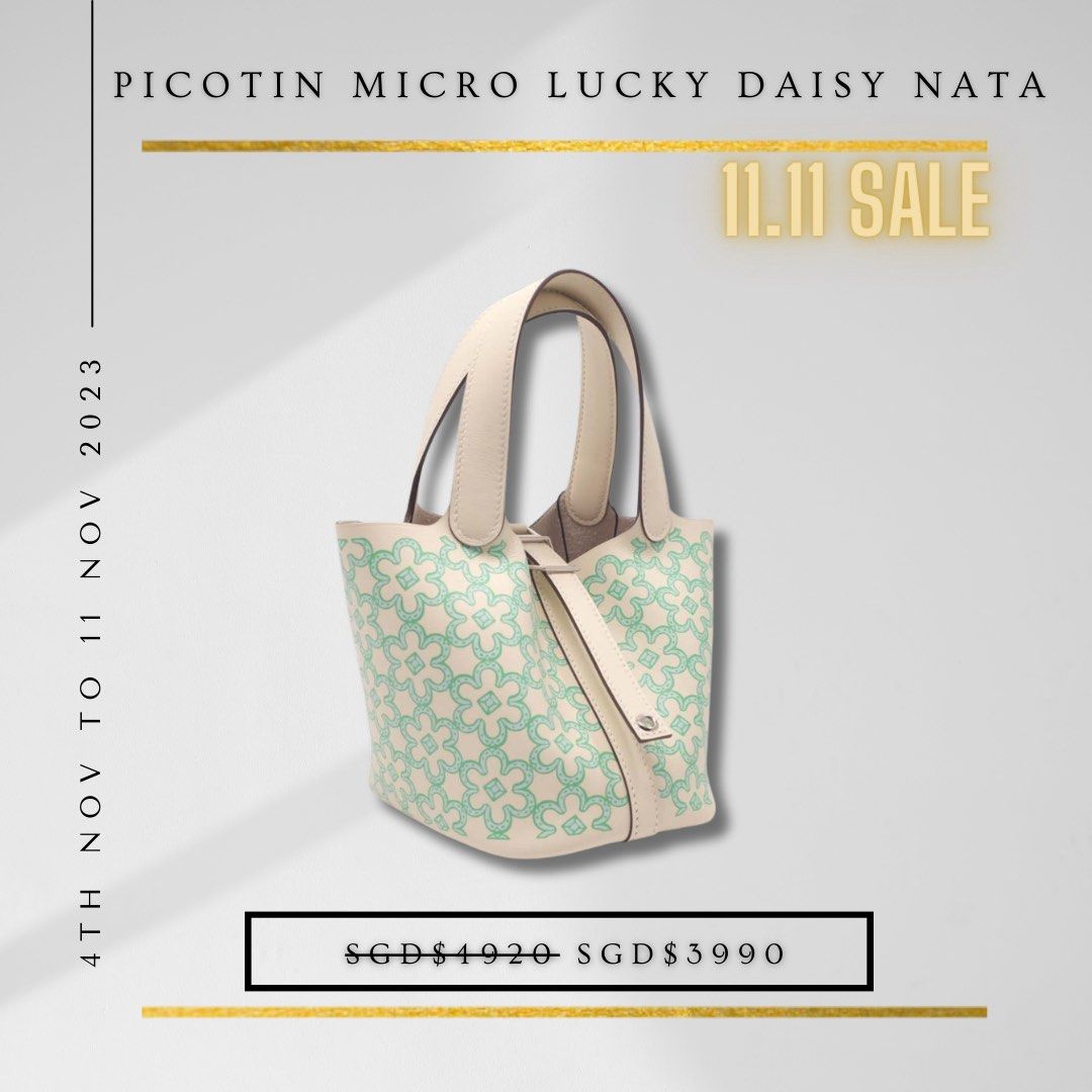 Hermès Limited Edition Nata Swift Lucky Daisy Micro Picotin Lock