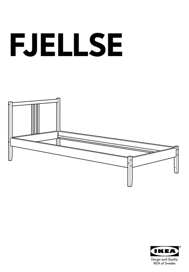 Ikea Bed Frame FJEELAE (Without Mattress base), Furniture & Home Living