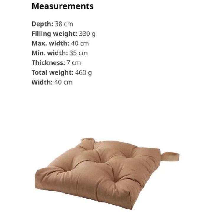 MALINDA Chair pad, gray, 16/14x15x3 - IKEA