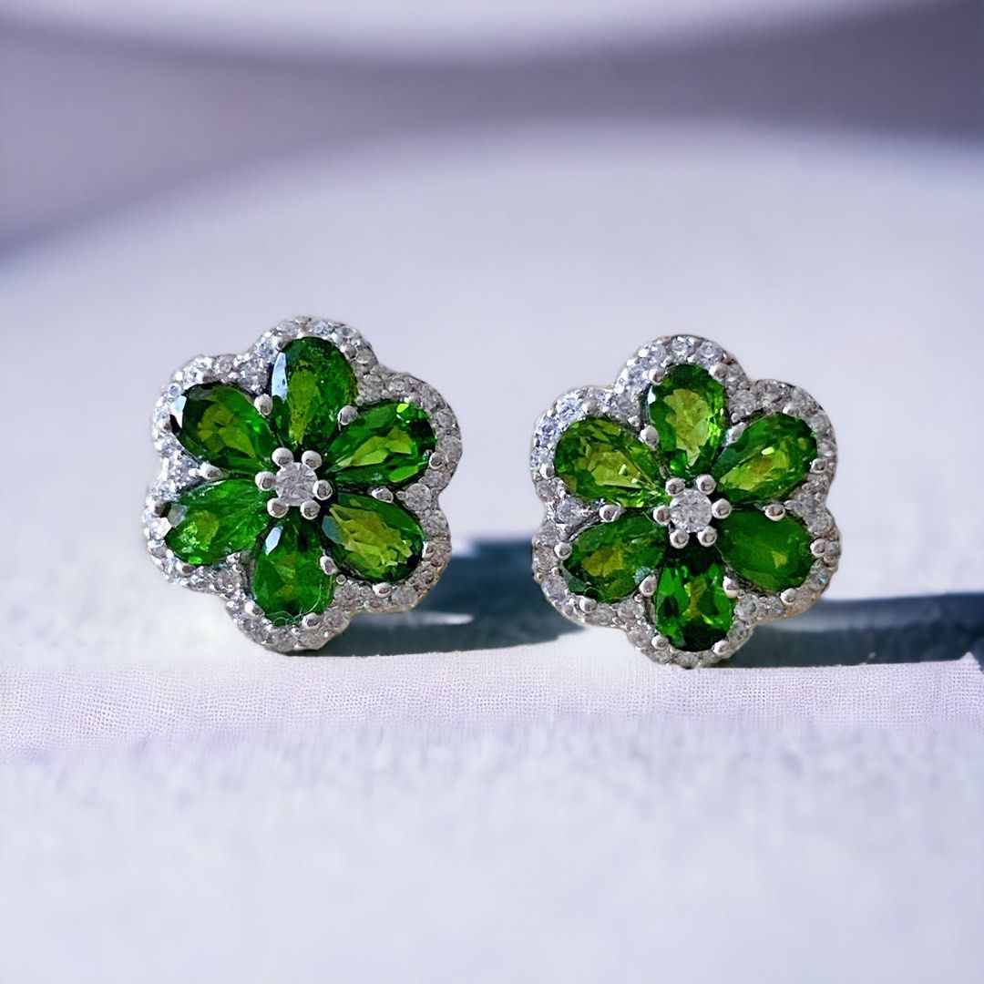 Chrome new arrivals diopside earrings