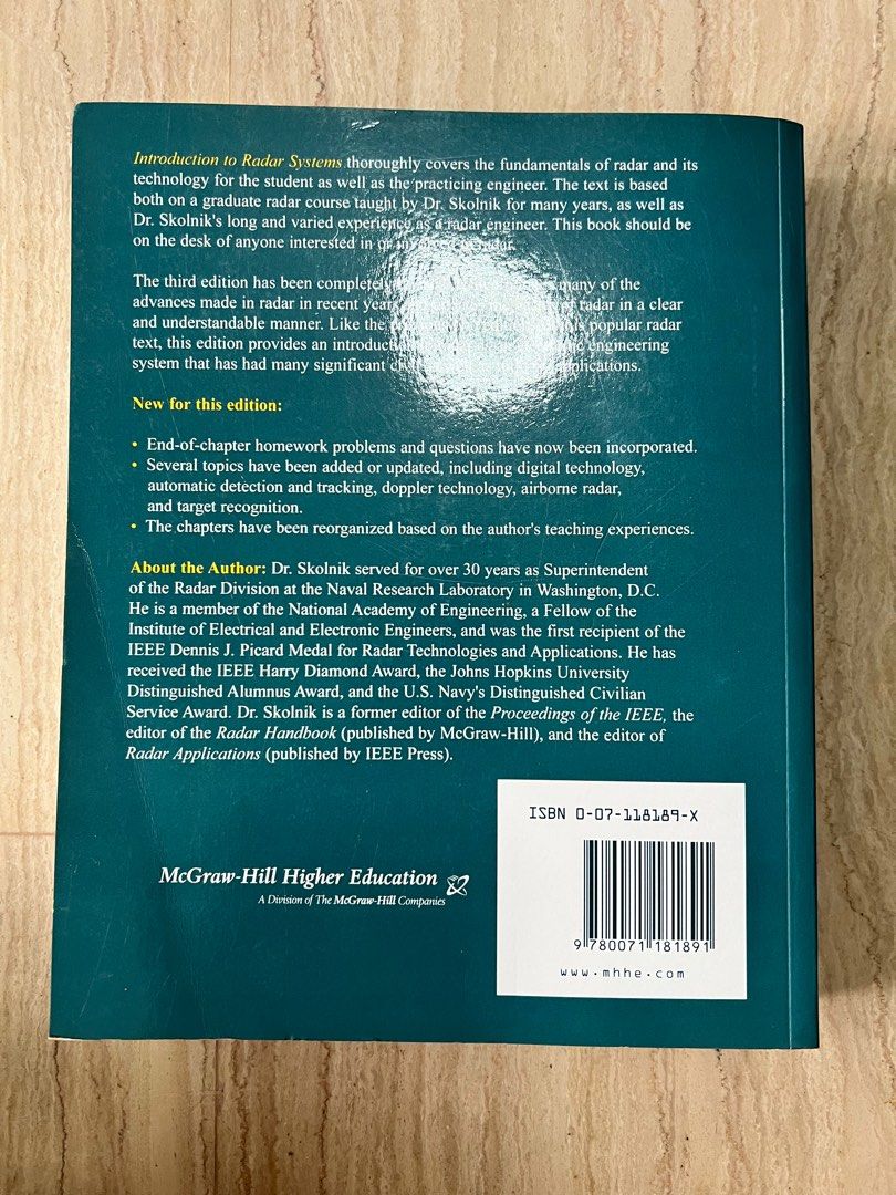 Introduction to Radar systems (Third Edition), Hobbies & Toys, Books