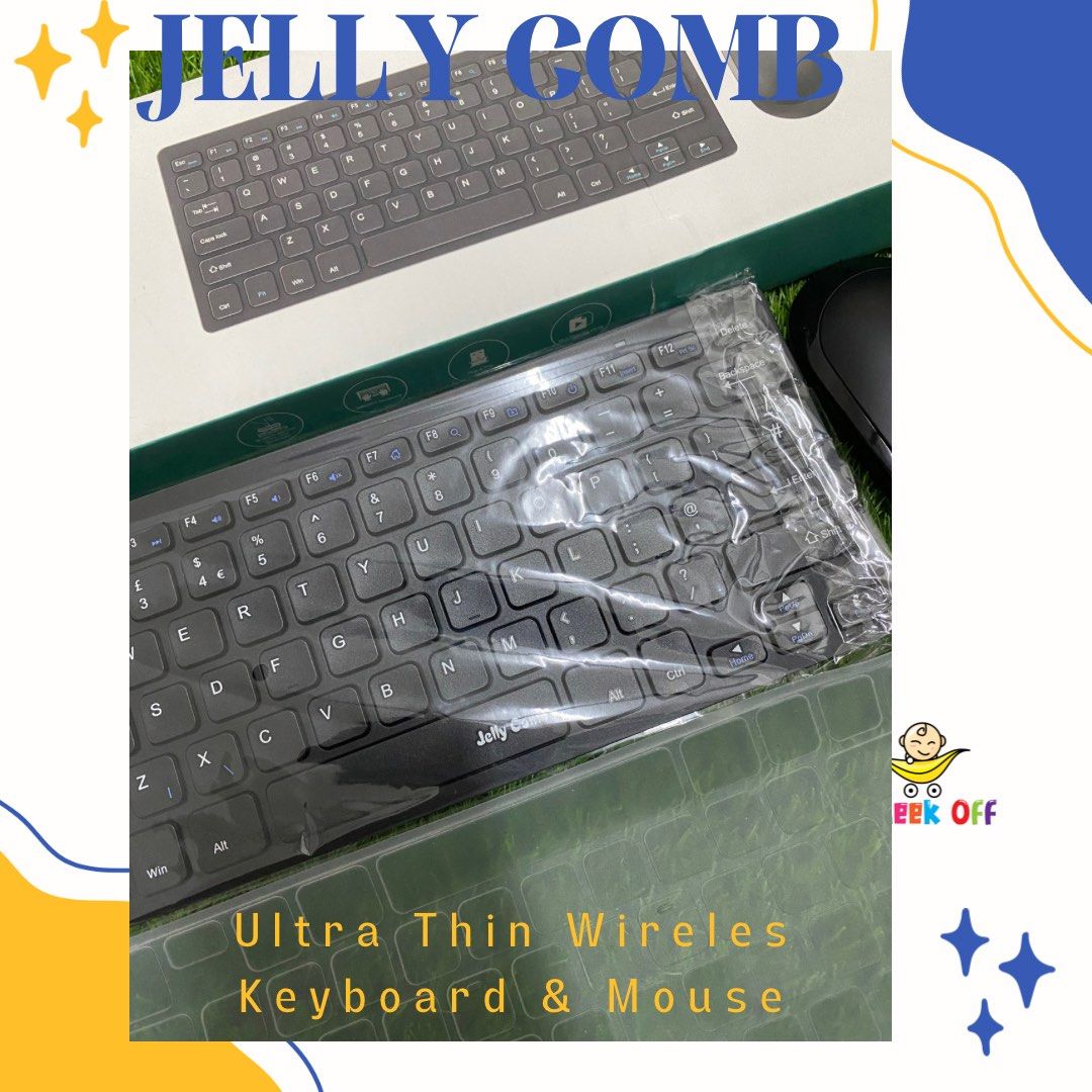 Jelly Comb Ultra Thin Wireless Keyboard & Mouse, Computers & Tech