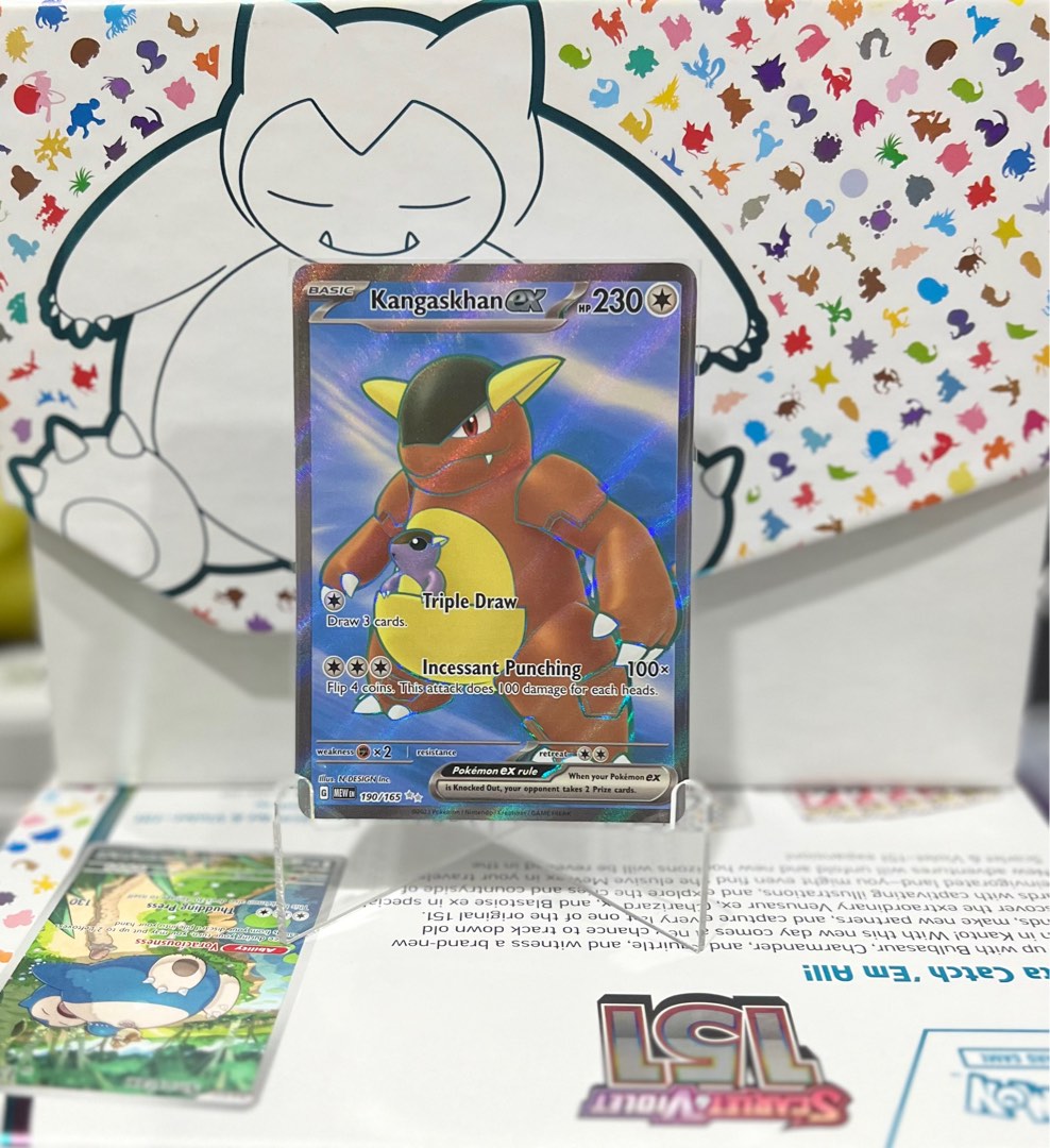  Pokemon - Kangaskhan ex 190/165 - Pokemon 151 - Full Art Ultra  Rare - Single Card : Toys & Games