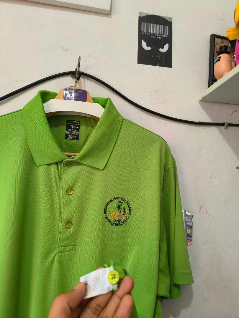 Kaos Polo Page Tuttle Hijau Daun Small Logo Fesyen Pria