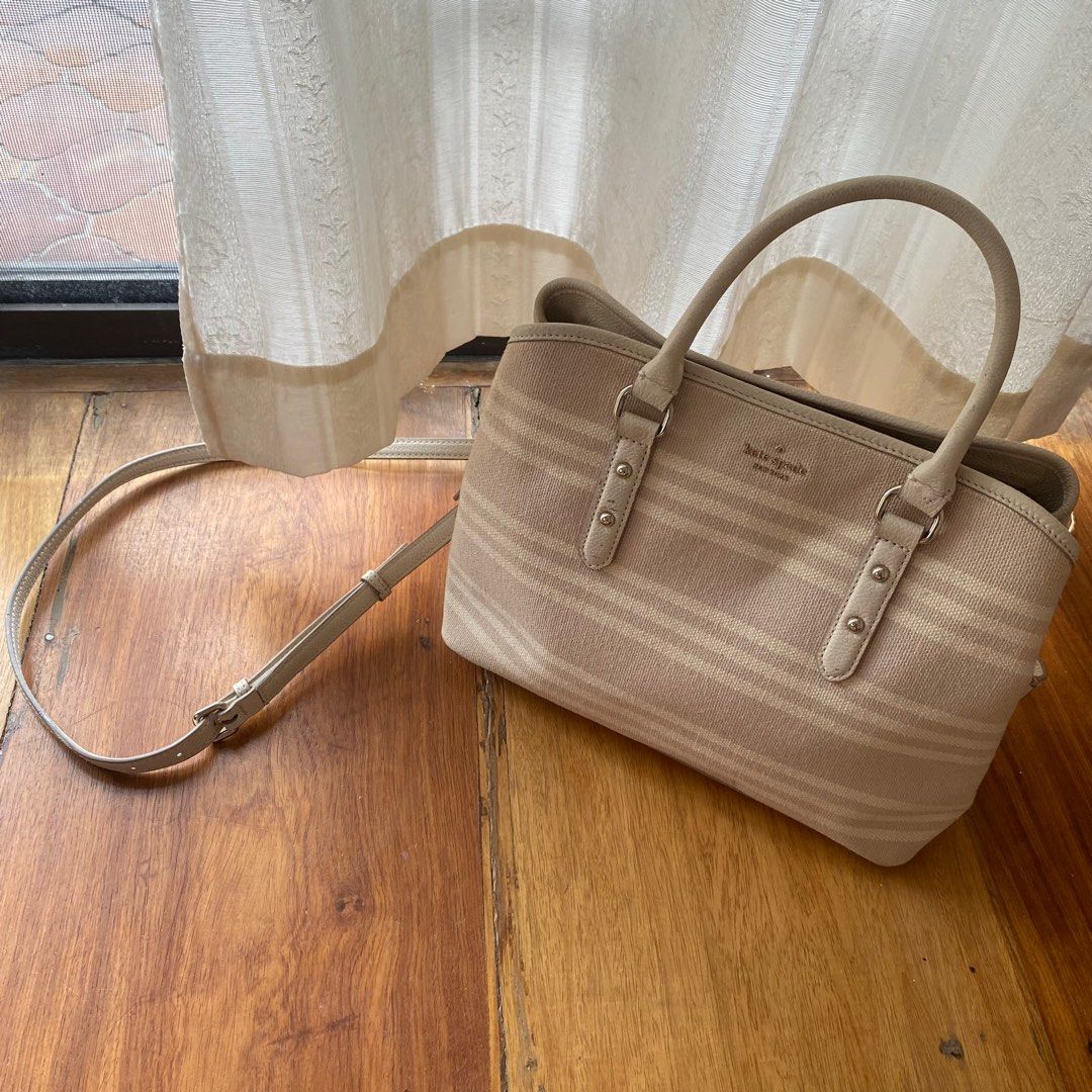 Kate Spade Larchmont Avenue Fabric Stripe Evangelie Satchel Bag