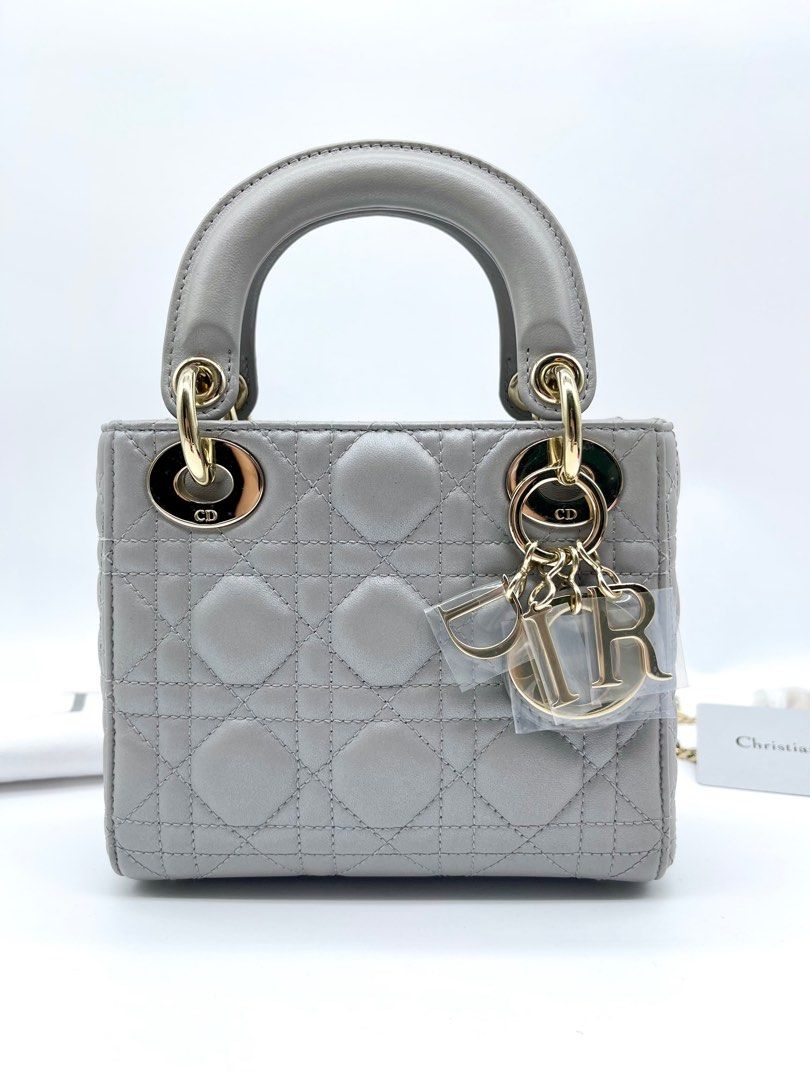 Mini lady dior grey deals