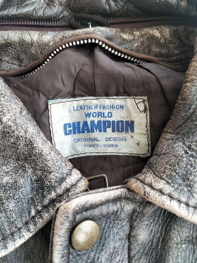 Leather best sale champion jacket