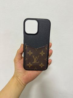 Louis Vuitton iPhone Case Damier Graphite XS Black in Coated