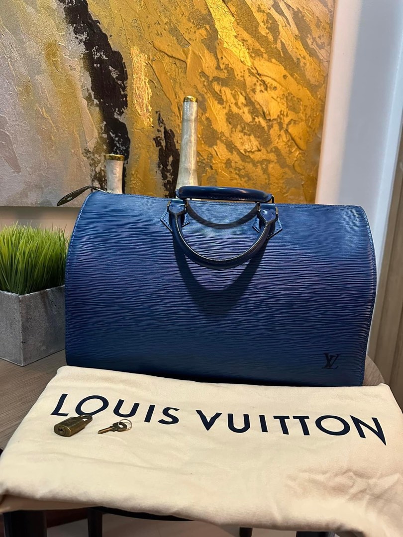 Louis Vuitton Toledo Blue Epi Leather Speedy 35 Louis Vuitton
