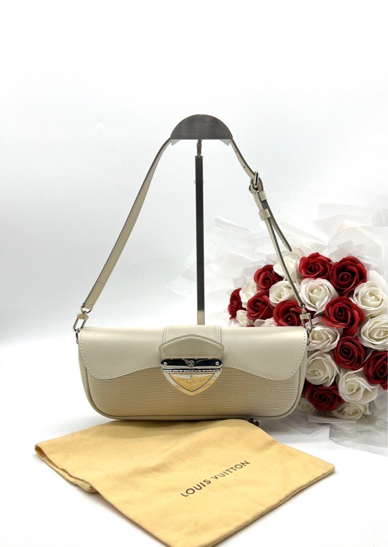Louis Vuitton Montaigne Clutch in White Epi Leather, Luxury, Bags & Wallets  on Carousell