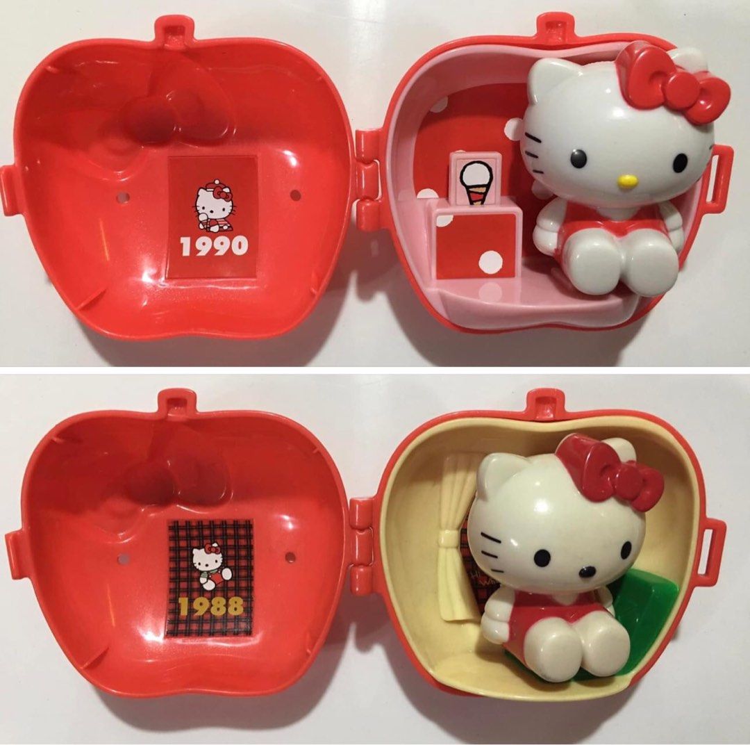 McDonalds Hello Kitty Apple Series (P100 each) (Category: Character Goods) located in Marikina City. Submitted by fabieni (Listing ID 1263818818, Image 3). Description: • 14 pcs Hello Kitty Collectibles • P100 each • In good condition • Hello Kitty Apple Series • In celebration of Mcdonald’s 35th Anniversary • Year 1975, 1978, 1985, 1986, 1987, 1988, 1990, 1991, 1992, 1996, 1999, 2000, 2008, 2009 • Please refer to the photos for the overall condi