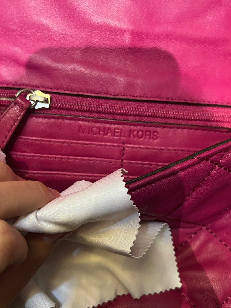 MICHAEL KORS hot pink quilted calf leather crossbody bag vintage